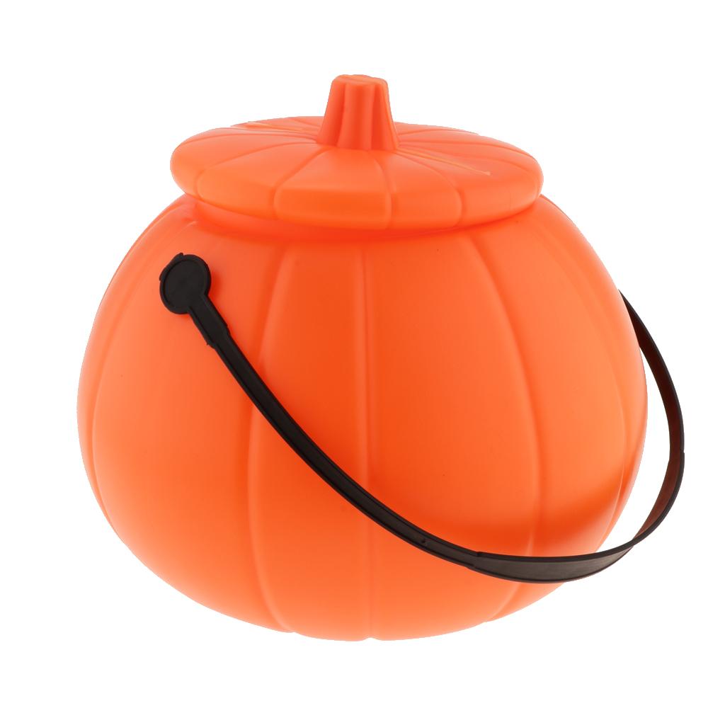Pumpkin Lantern Halloween - ถังใส่ขนมฮาโลวีน รูปฟักทอง ทำจากพลาสติก สำหรับเด็ก ใช้ตกแต่งงานปาร์ตี้