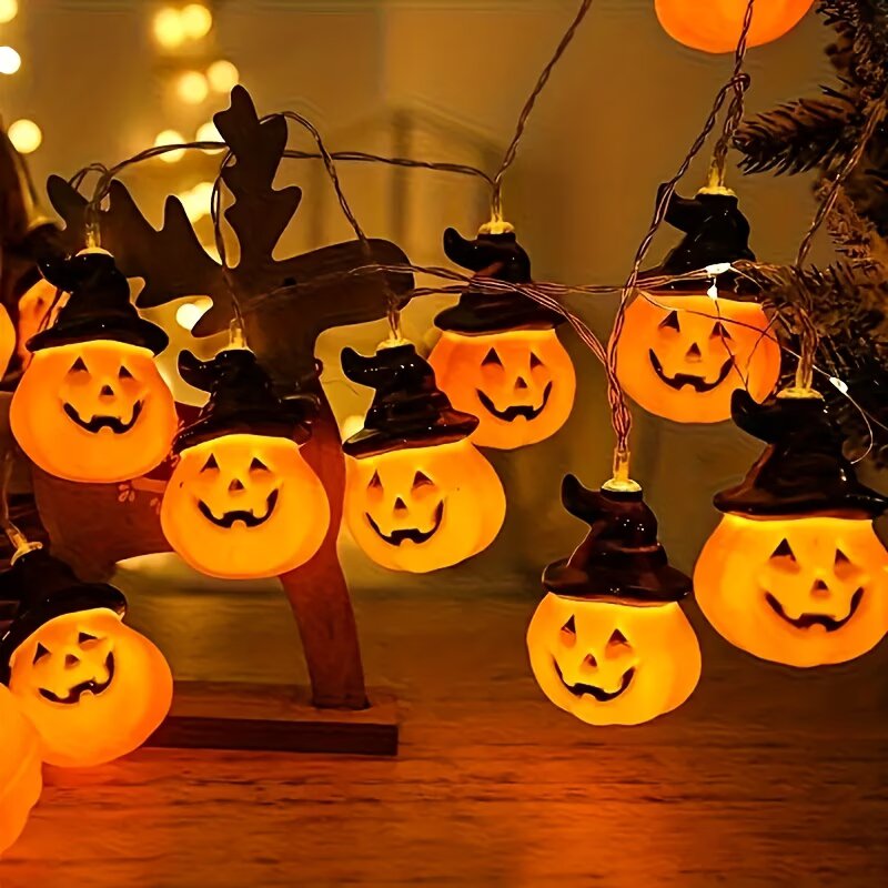 Halloween Led String Lights Orange - 1.5M/59.06 นิ้ว ไฟประดับฟักทองฮาโลวีน ไฟ LED ประดับตกแต่ง