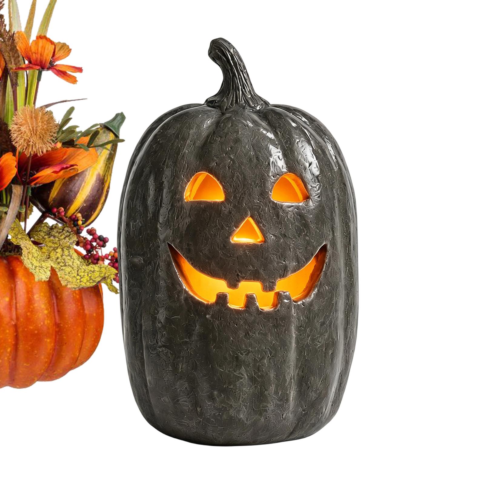 Pumpkin Lantern Halloween - โคมไฟฟักทองฮาโลวีน โคมไฟฟักทองเรซิ่นทำมือ ของตกแต่งฮาโลวีน ของตกแต่งภายในบ้าน สำหรับตกแต่งโต๊ะกลางในร่ม