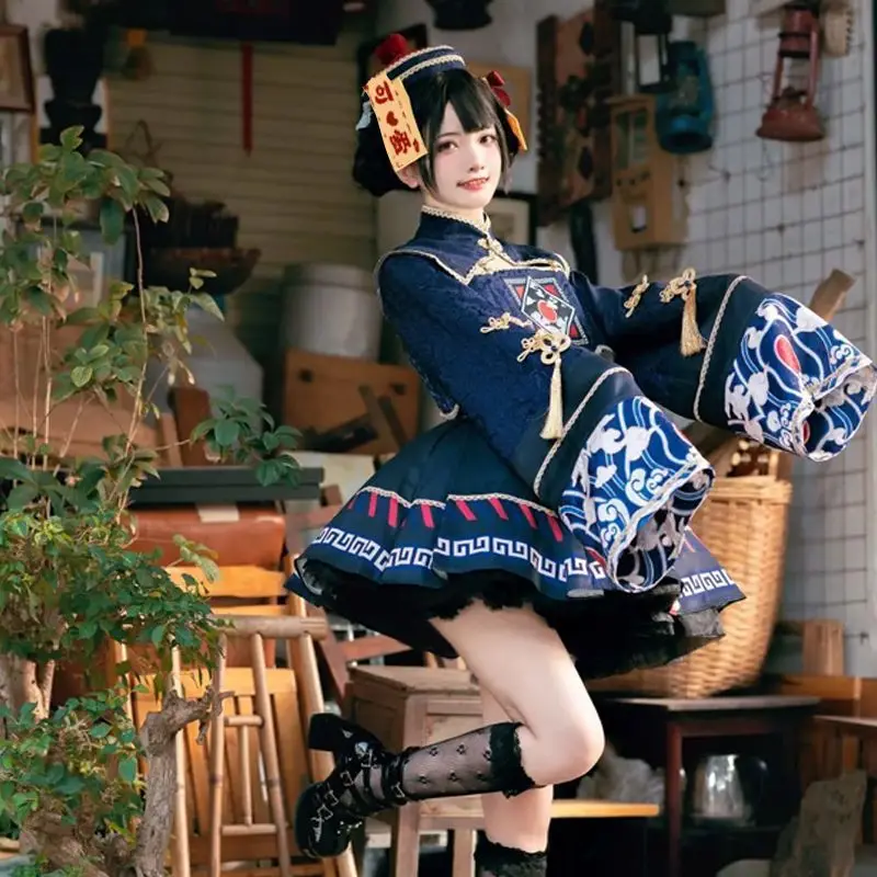 Halloween Costume Kids - Lolita สไตล์จีนหวานชุดน่ารักอะนิเมะสาวผีดิบคอสเพลย์การ์ตูนจีนแวมไพร์เสื้อผ้าผู้หญิงฮาโลวีน Party Prom ชุด