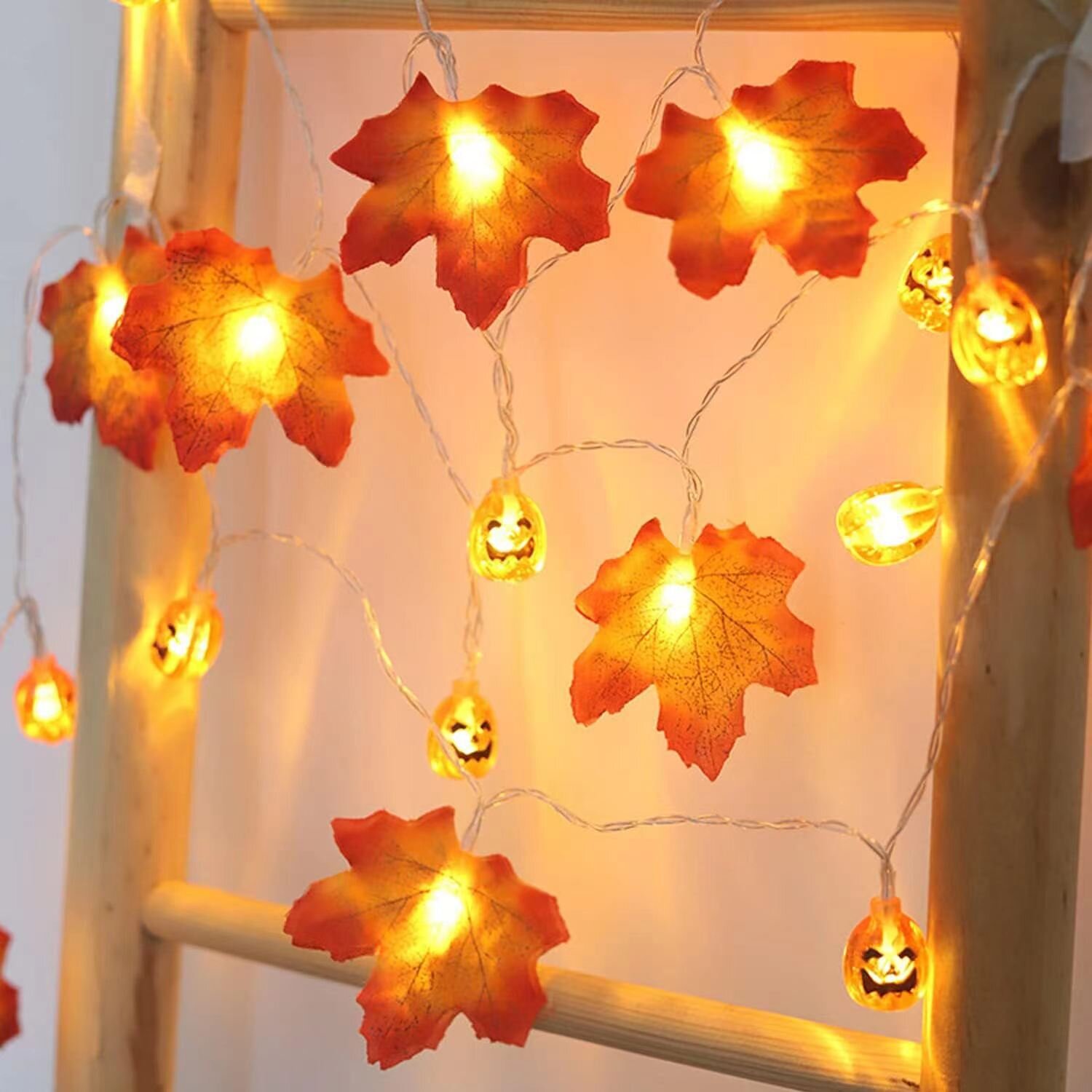 Halloween Led String Lights Orange - 1 ชิ้น 59 นิ้ว/118 นิ้วฮาโลวีนไฟ LED