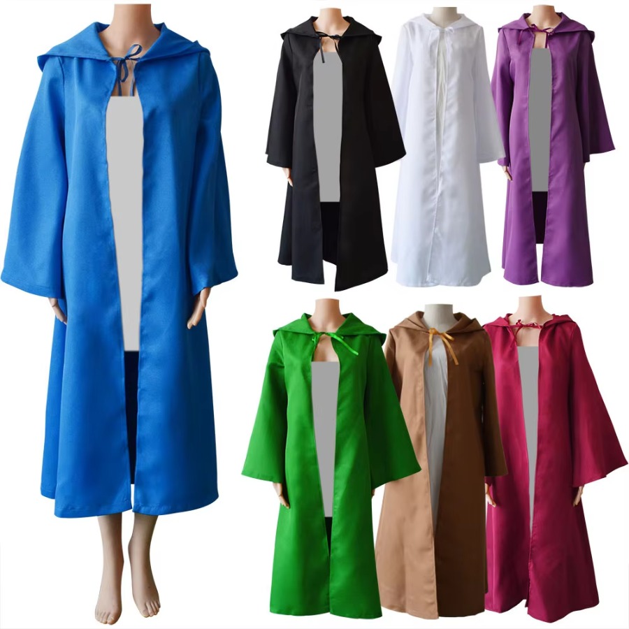 Halloween Costume Adult - เสื้อคลุมมีฮู้ดฮาโลวีนสำหรับผู้ใหญ่และเด็ก เสื้อคลุมยาว ชุดคอสเพลย์ เสื้อคลุมยุคกลาง เสื้อคลุมแห่งความตาย เสื้อคลุมแม่มดและพ่อมด
