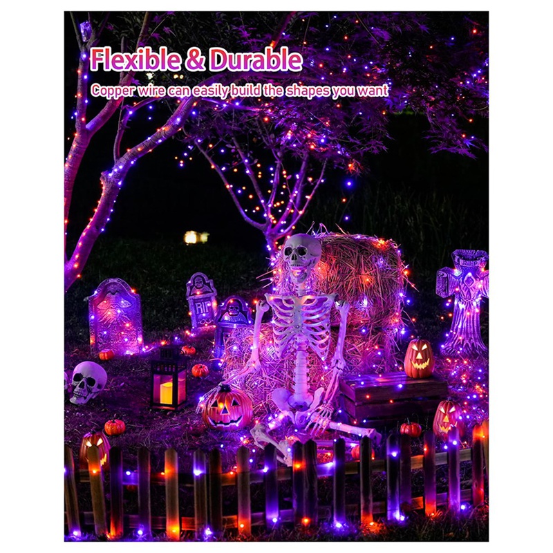 ไฟประดับฮาโลวีนพลังงานแสงอาทิต - Halloween Led String Lights Orange บทวิจารณ์และราคา