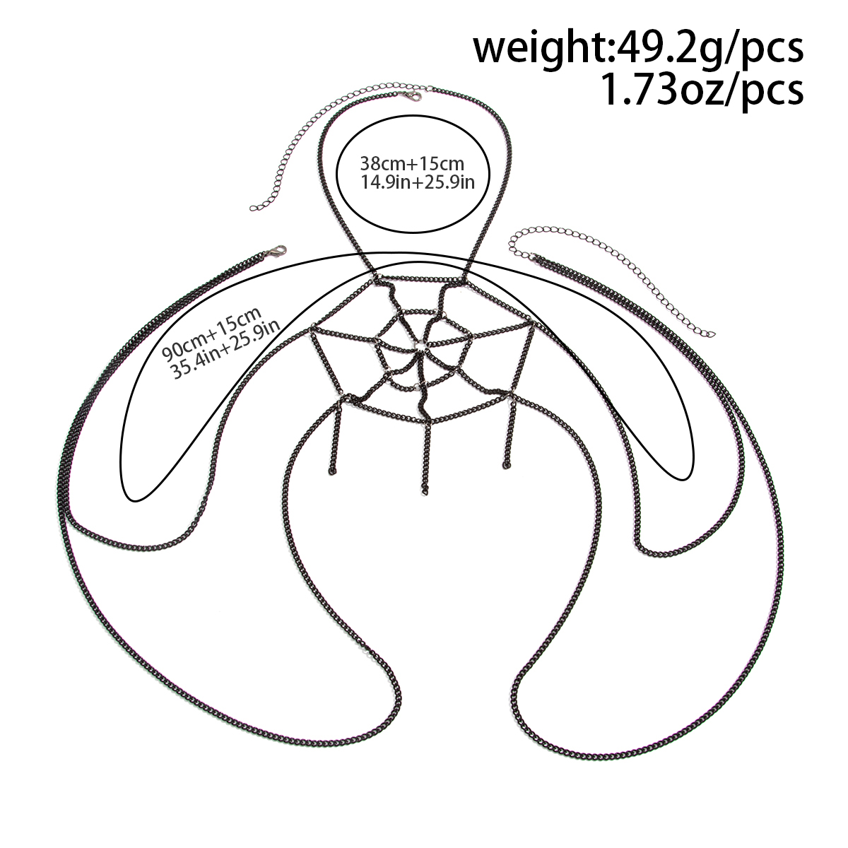 เครื่องประดับโซ่ร่างกายลายใยแม - Spider Web Halloween Decoration บทวิจารณ์และราคา