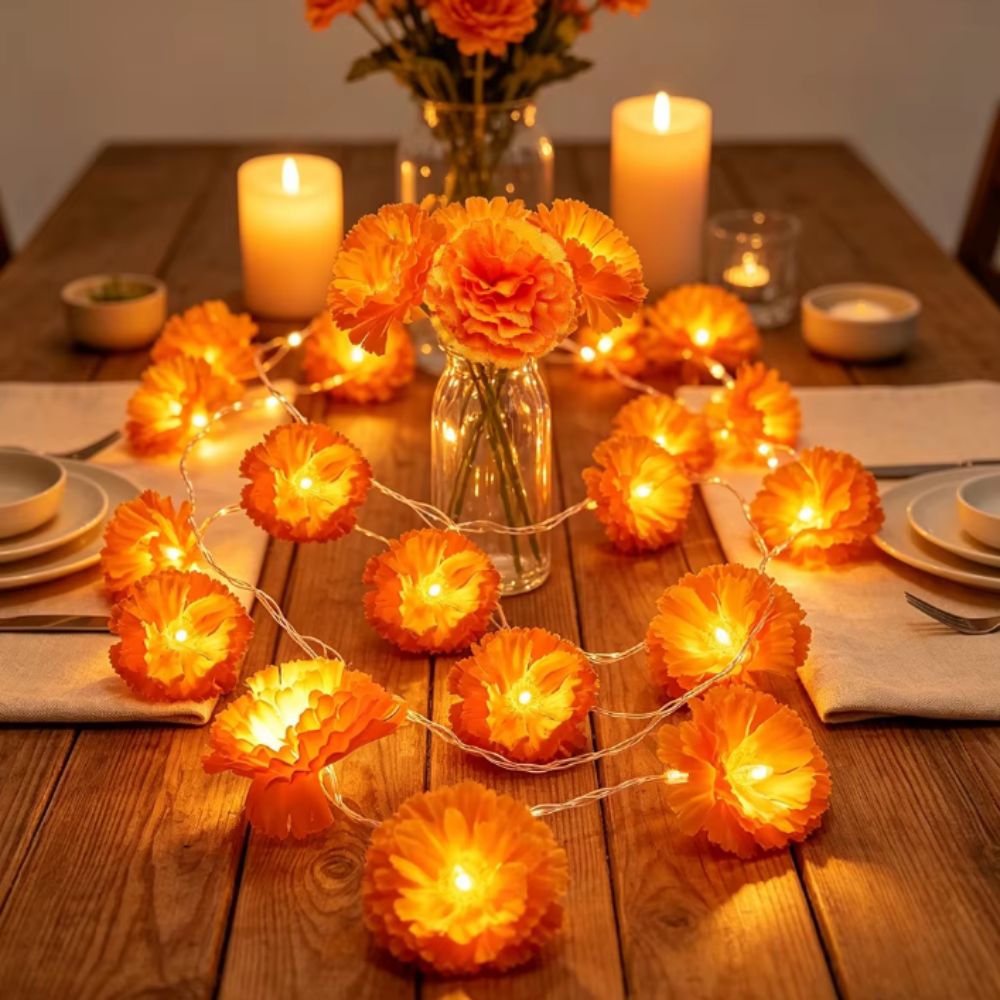 ไฟประดับฮาโลวีนสไตล์เม็กซิกัน  - Halloween Led String Lights Orange บทวิจารณ์และราคา