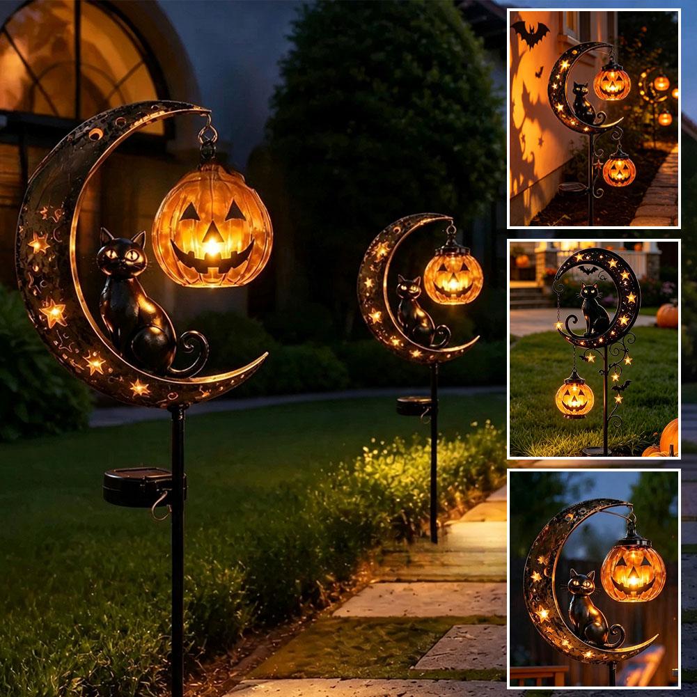 โคมไฟประดับสวนรูปแมวดำและฟักทอ - Pumpkin Lantern Halloween บทวิจารณ์และราคา