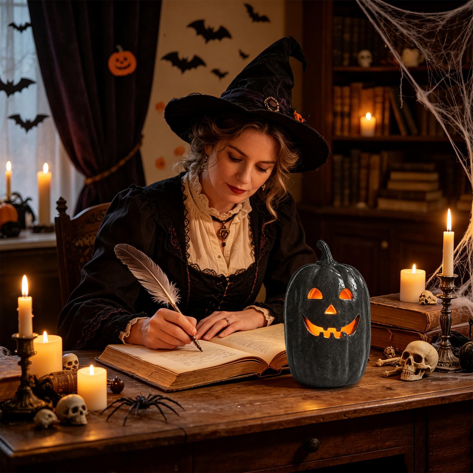 โคมไฟฟักทองสุดหลอน โคมไฟเรซิ่น - Pumpkin Lantern Halloween บทวิจารณ์และราคา