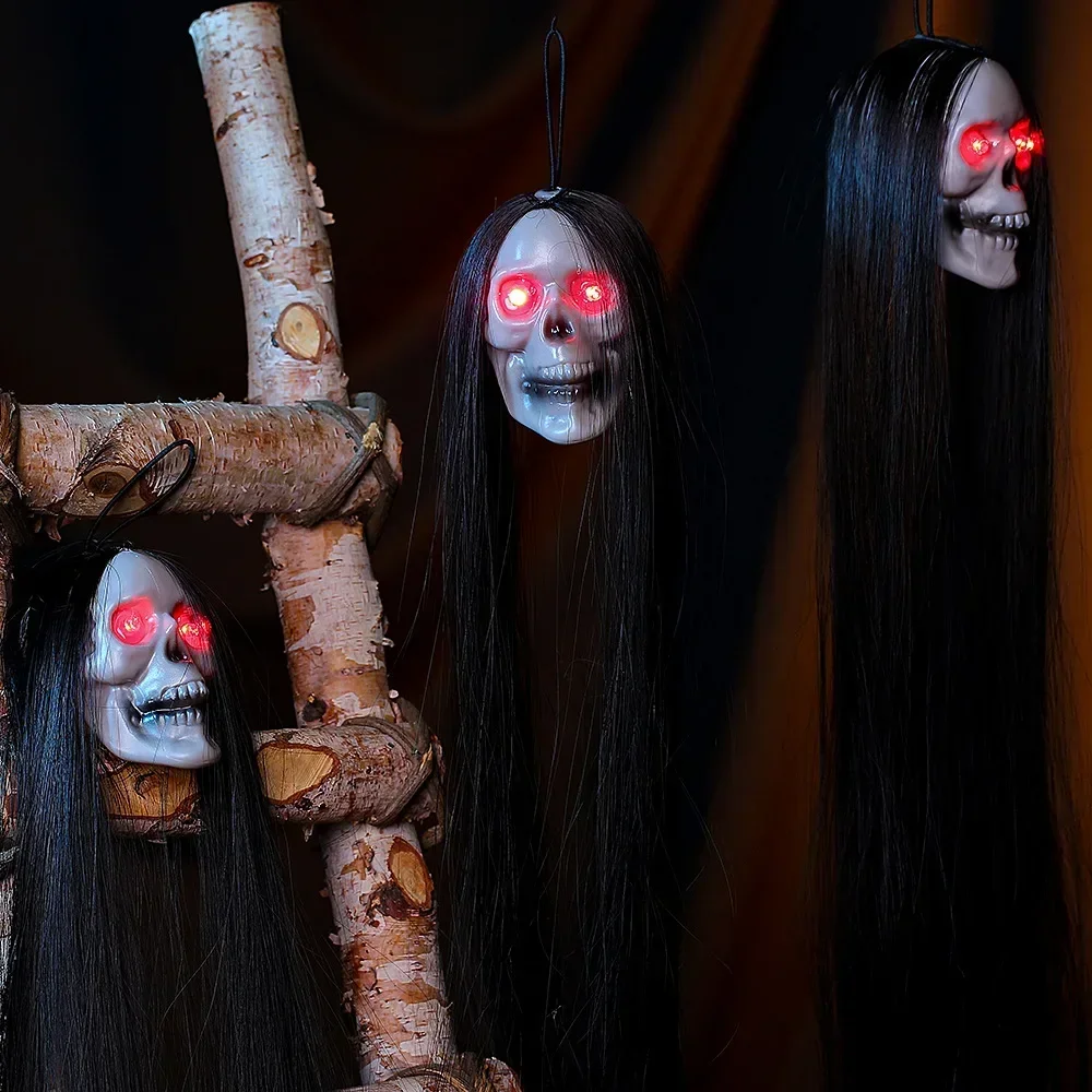 ฮาโลวีนแขวน Ghost Skull ผมยาว  - Halloween Skeleton Decoration บทวิจารณ์และราคา