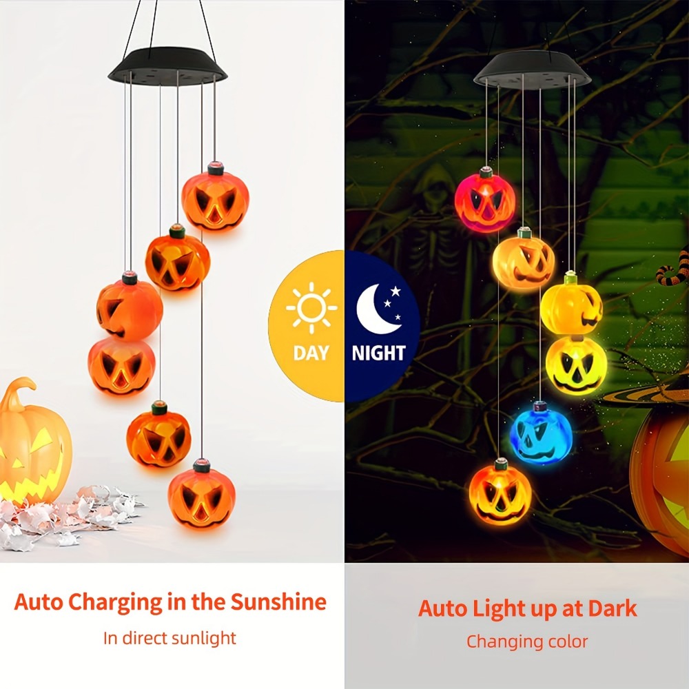 กระดิ่งลมฮาโลวีนรูปฟักทองพลังง - Halloween Pumpkin Decor Led บทวิจารณ์และราคา