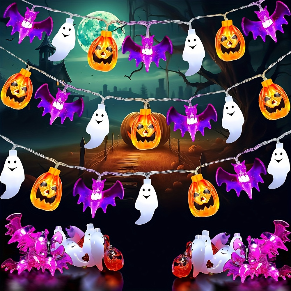 ไฟประดับ LED รูปฟักทอง ค้างคาว - Halloween Led String Lights Orange บทวิจารณ์และราคา