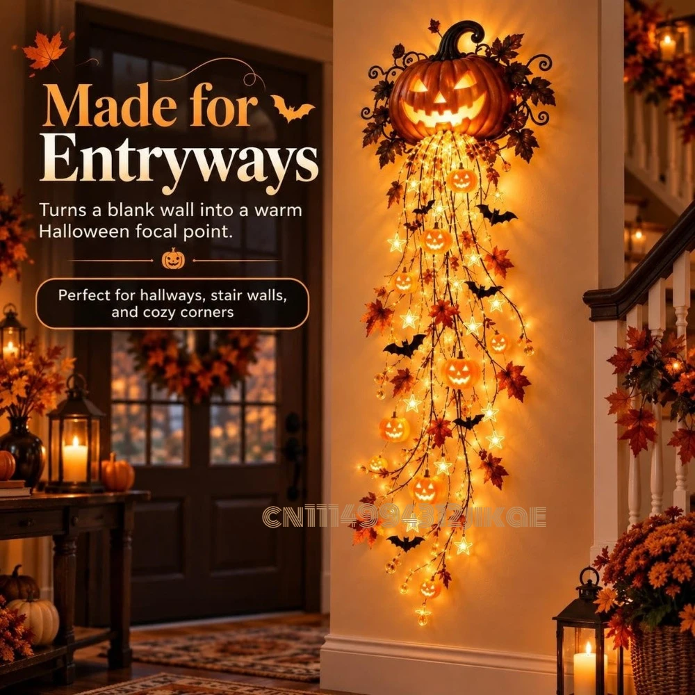 ชุดโคมไฟติดผนังแบบน้ำตกสำหรับเ - Halloween Led String Lights Orange บทวิจารณ์และราคา