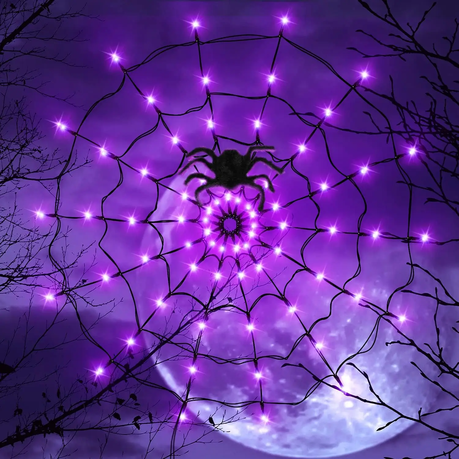 ไฟ LED สำหรับเทศกาลฮาโลวีน รูป - Spider Web Halloween Decoration บทวิจารณ์และราคา