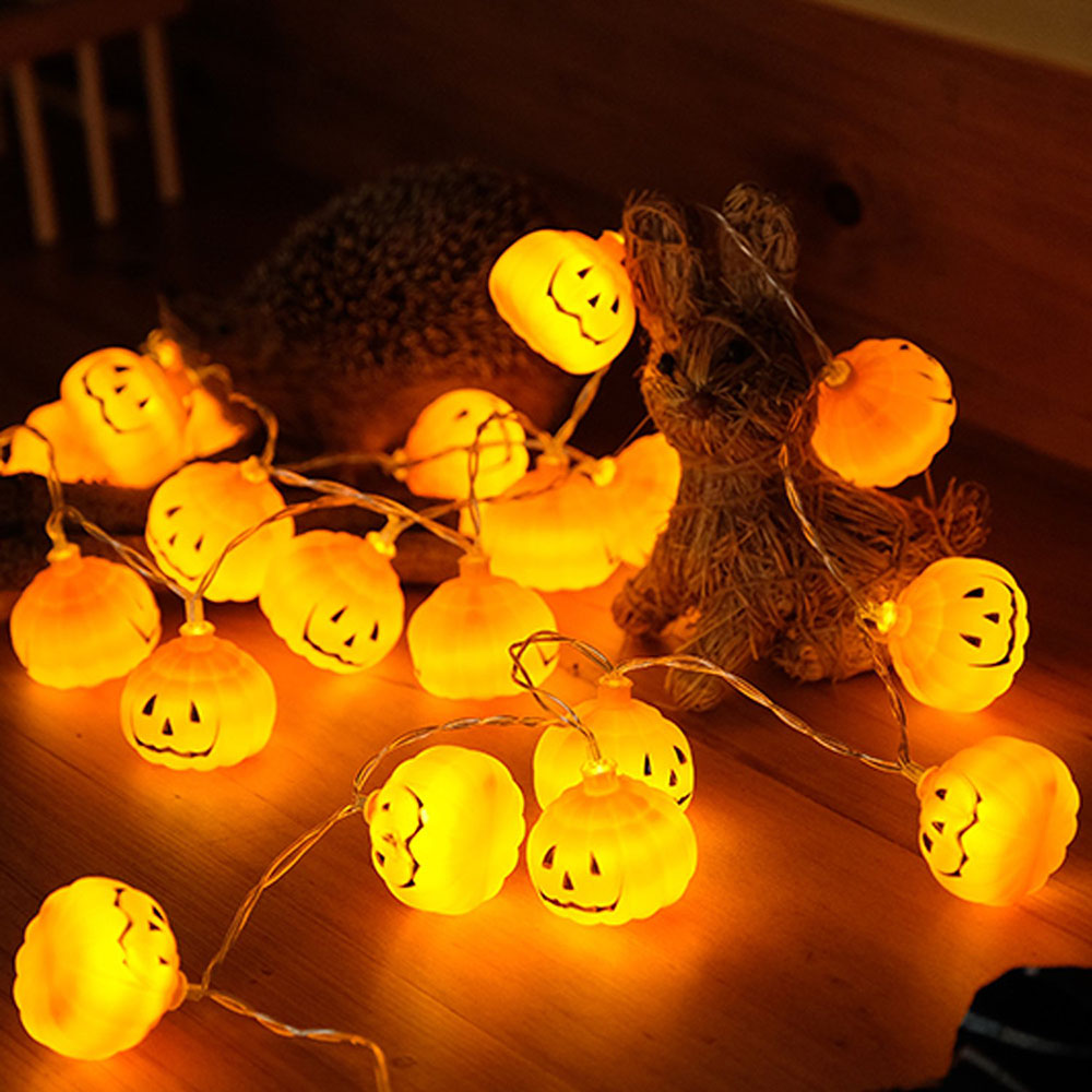 ฮาโลวีน 3D ฟักทองไฟ LED String - Halloween Led String Lights Orange บทวิจารณ์และราคา