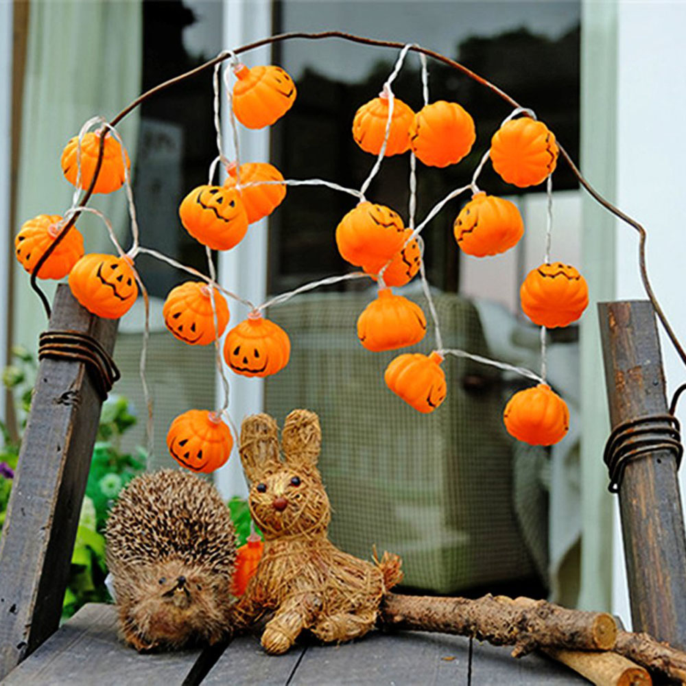 ฮาโลวีน 3D ฟักทองไฟ LED String - Halloween Led String Lights Orange บทวิจารณ์และราคา