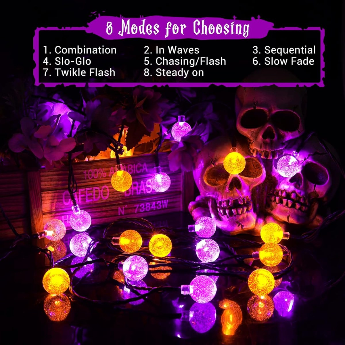 1 PC 12 M 100 LED ฮาโลวีนสีม่ว - Halloween Led String Lights Orange บทวิจารณ์และราคา