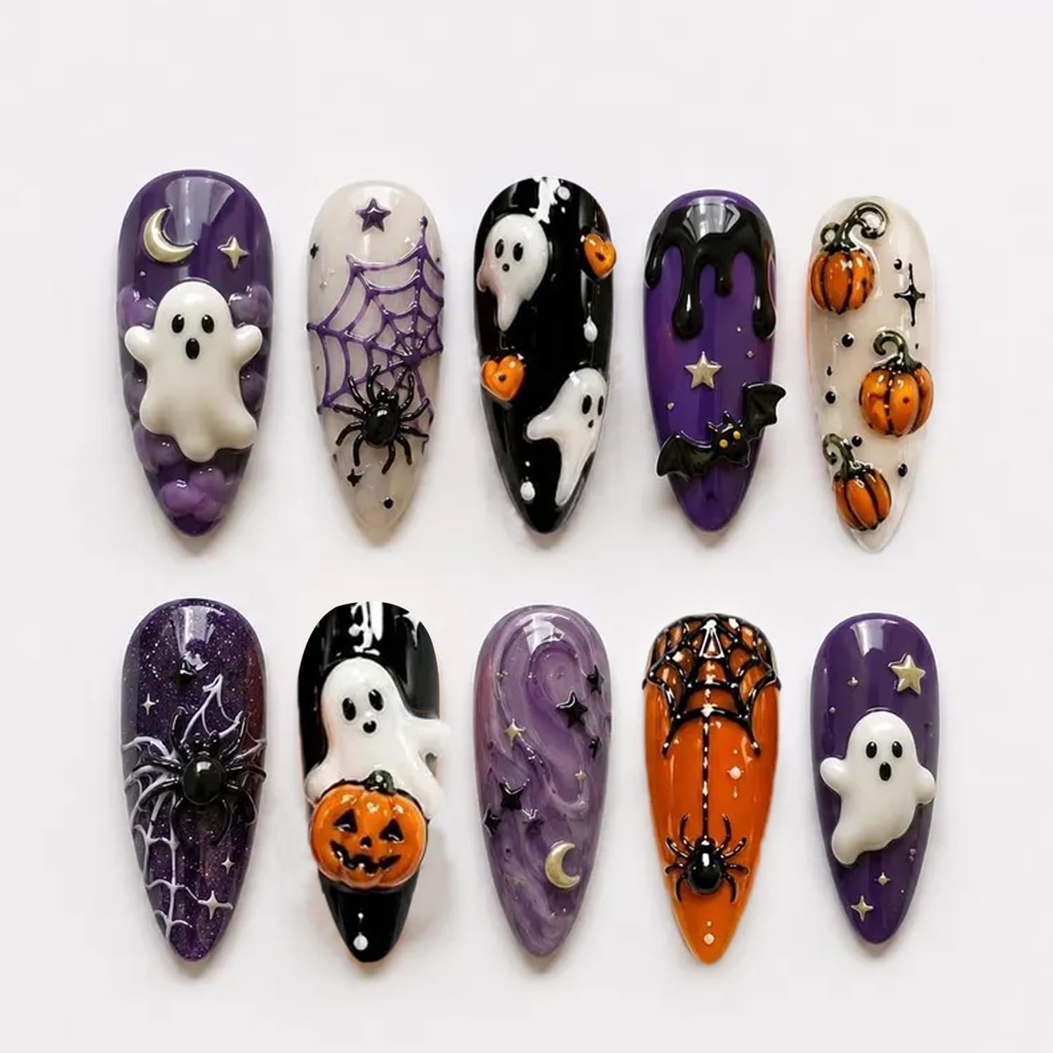 เล็บปลอมแบบกดติดสำหรับฮาโลวีน  - Spider Web Halloween Decoration บทวิจารณ์และราคา