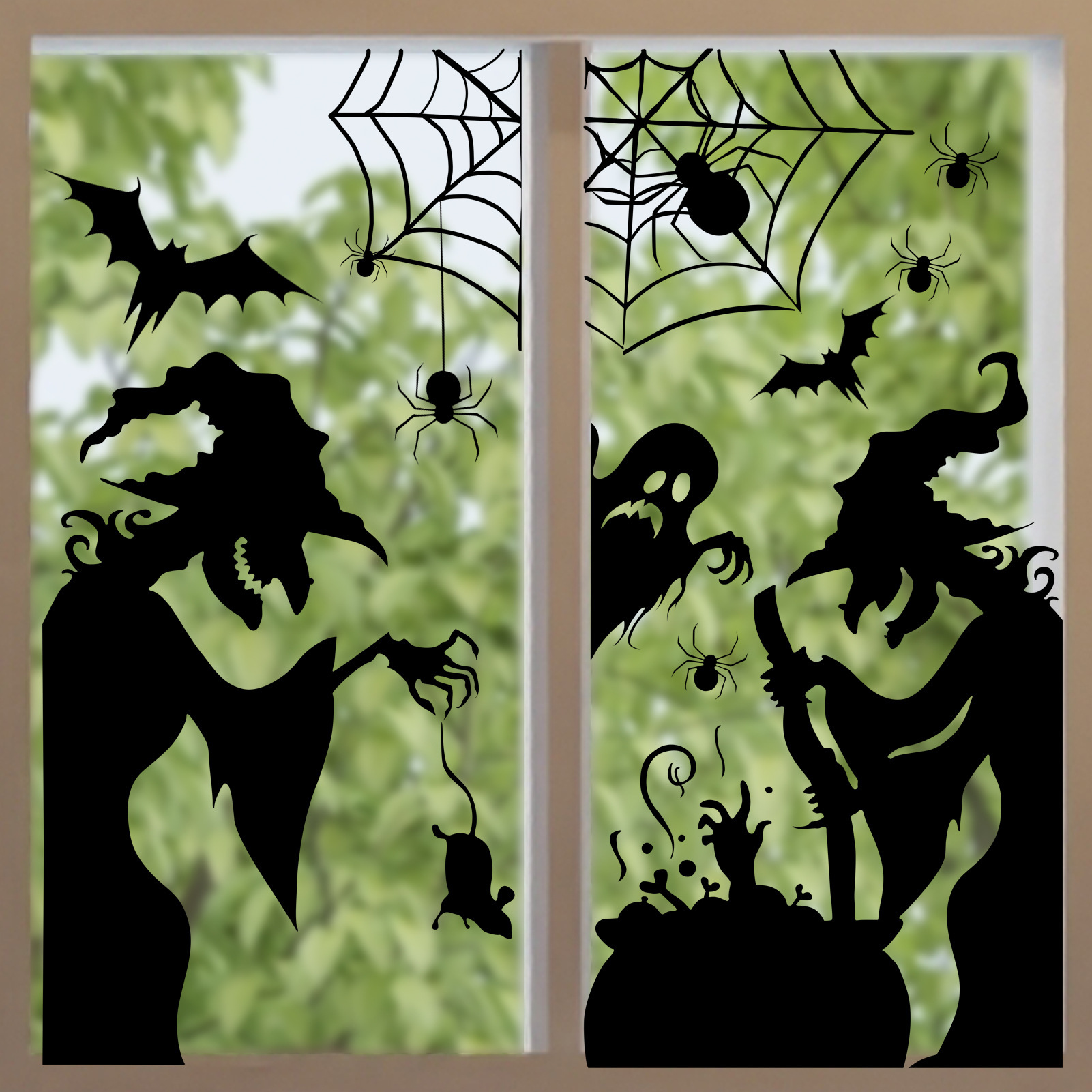สติกเกอร์ติดกระจกไฟฟ้าสถิตสำหร - Spider Web Halloween Decoration บทวิจารณ์และราคา