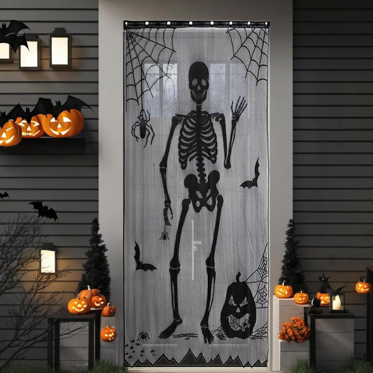 ม่านประตูลูกไม้ลายโครงกระดูกฮา - Halloween Skeleton Decoration บทวิจารณ์และราคา
