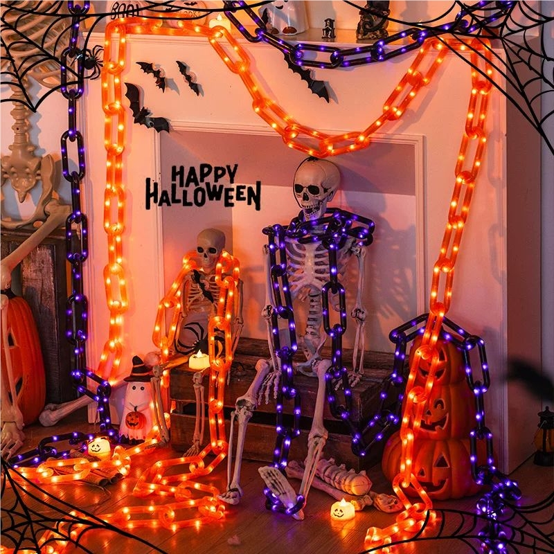 ไฟโซลาร์เซลล์สำหรับตกแต่งฮาโลว - Halloween Led String Lights Orange บทวิจารณ์และราคา