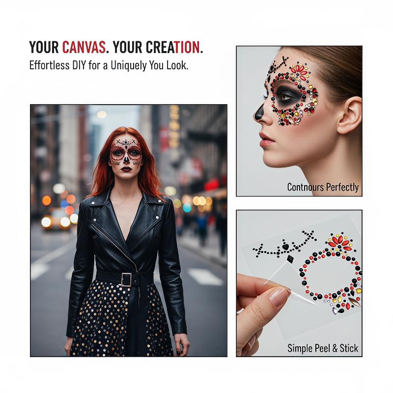สติกเกอร์ติดหน้ารูปดอกไม้รูปหั - Halloween Skeleton Decoration บทวิจารณ์และราคา
