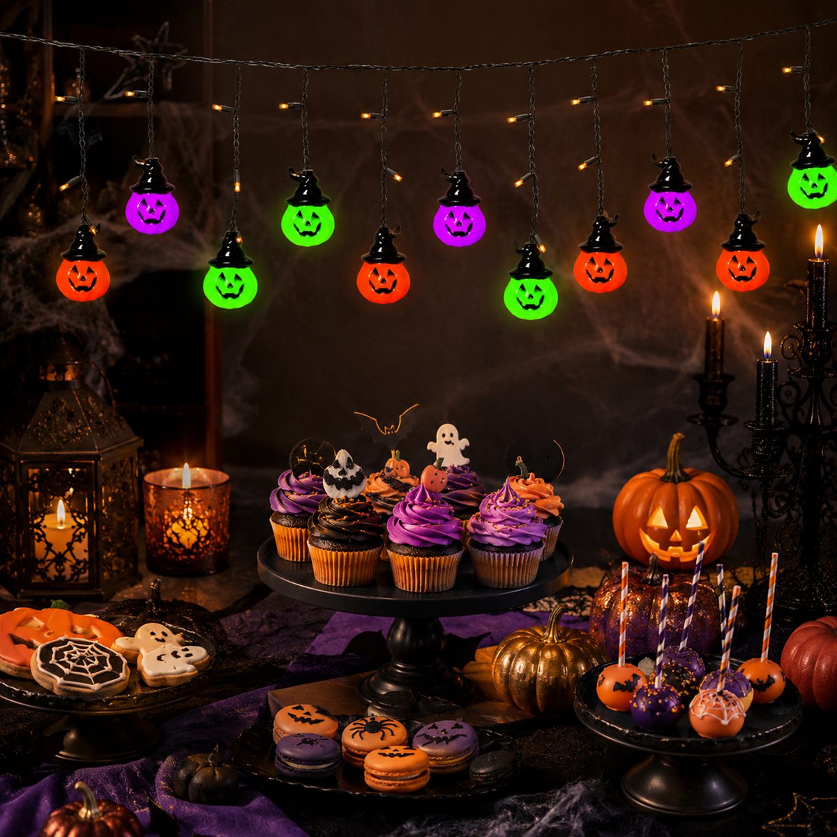 ไฟประดับฮาโลวีน 1 ชิ้น รูปหมวก - Halloween Led String Lights Orange บทวิจารณ์และราคา