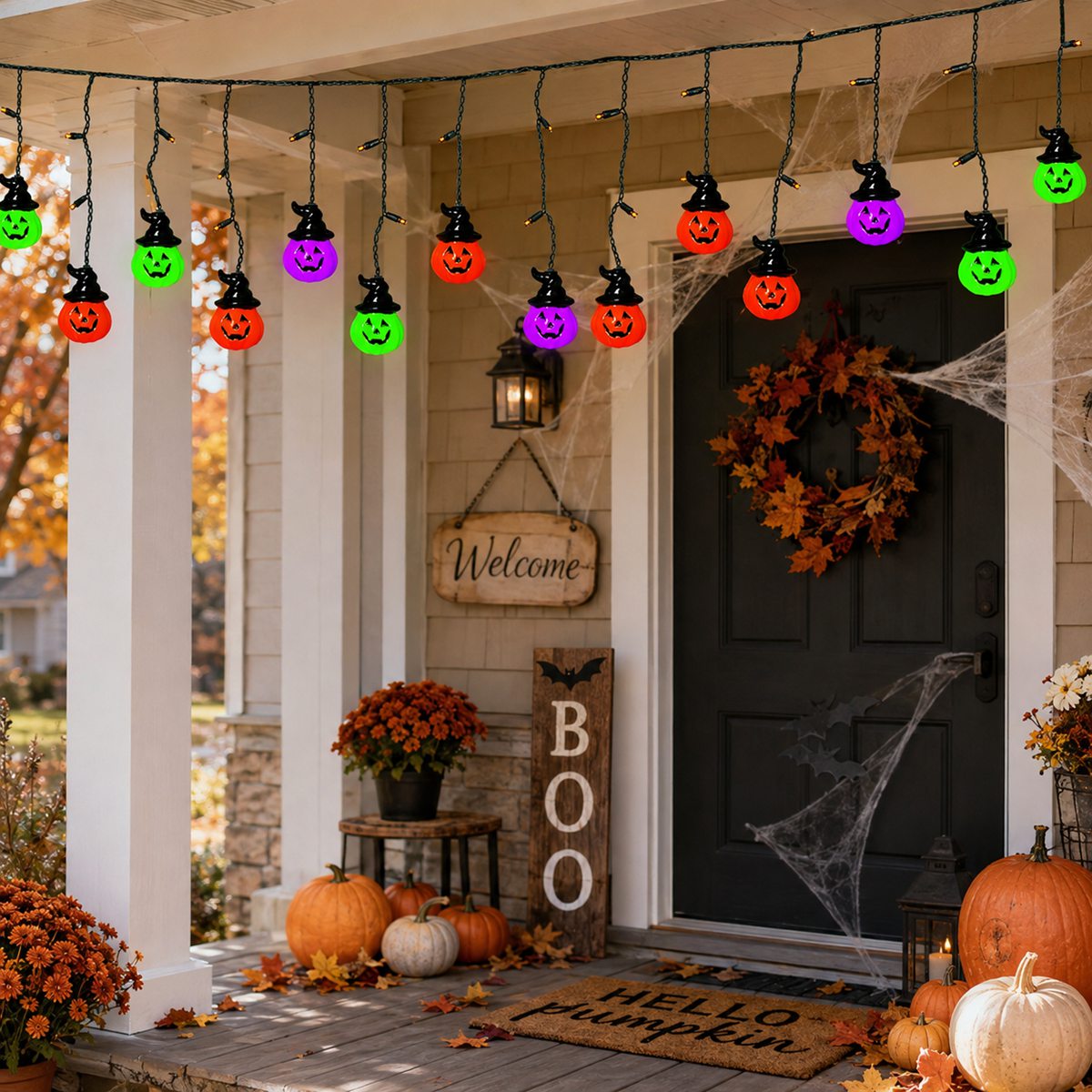 ไฟประดับฮาโลวีน 1 ชิ้น รูปหมวก - Halloween Led String Lights Orange บทวิจารณ์และราคา