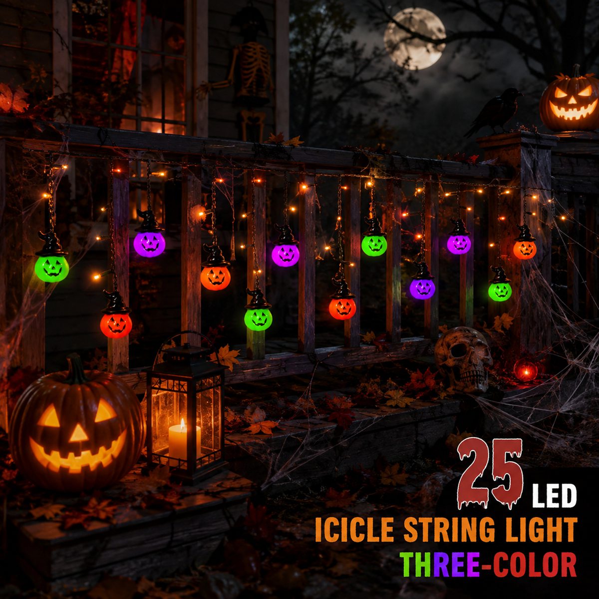ไฟประดับฮาโลวีน 1 ชิ้น รูปหมวก - Halloween Led String Lights Orange บทวิจารณ์และราคา
