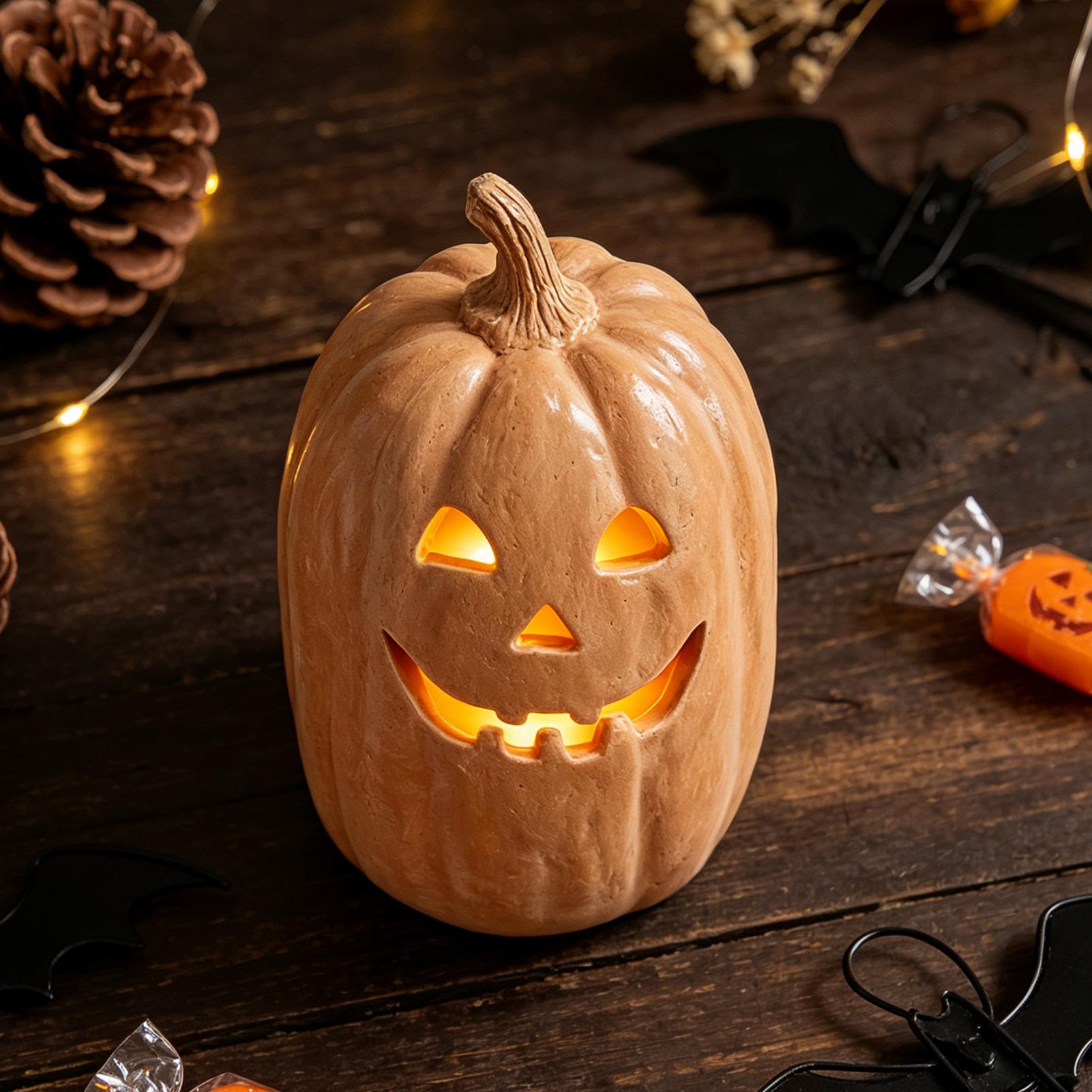 โคมไฟฟักทองตกแต่ง ทำด้วยมือจาก - Pumpkin Lantern Halloween บทวิจารณ์และราคา