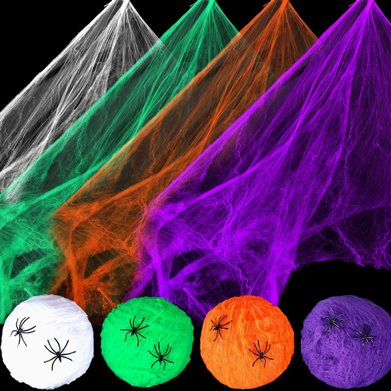 ของตกแต่งฮาโลวีน ใยแมงมุมสีขาว - Spider Web Halloween Decoration บทวิจารณ์และราคา