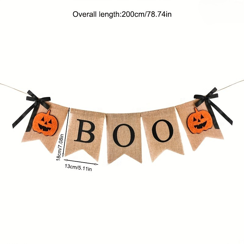 1 ชุดแบนเนอร์ฮาโลวีนสไตล์ชนบท  - Pumpkin Lantern Halloween บทวิจารณ์และราคา